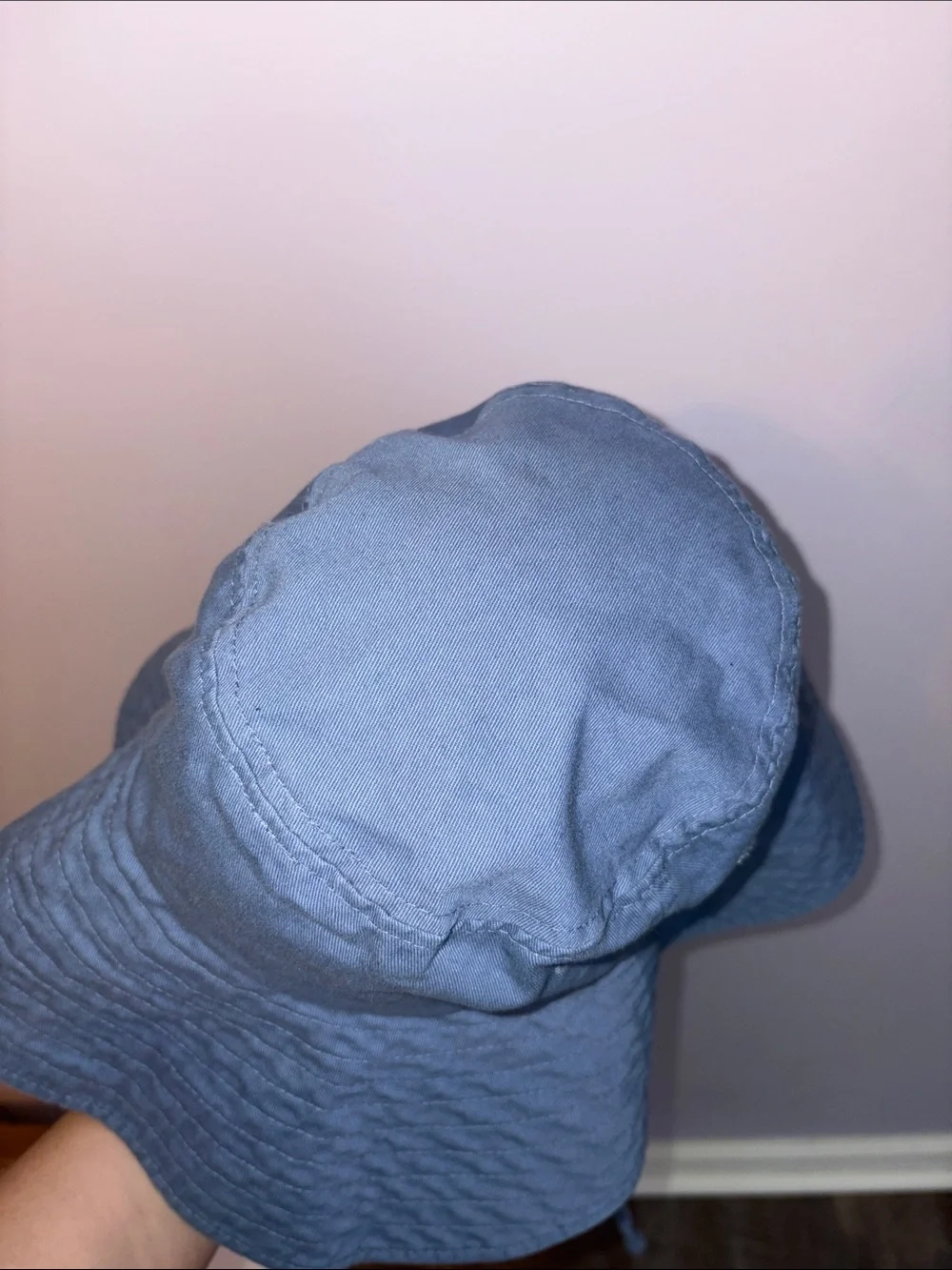 Hurley Villa Del Sol Blue Wide Brim Bucket Sun Hat OSFM